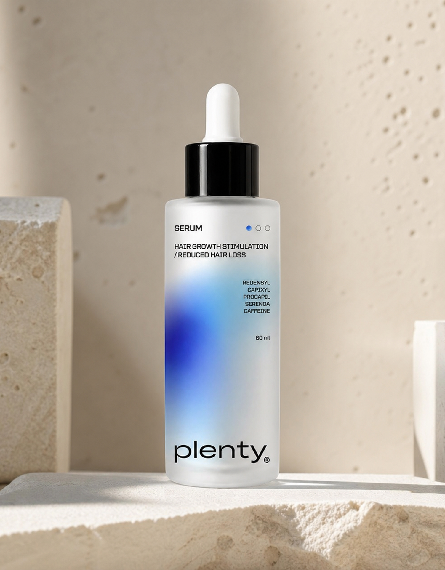 Plenty serum bottle on a shelf